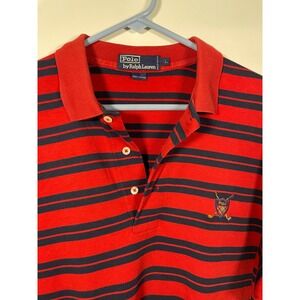 Polo by Ralph Lauren Golf Crest Polo Shirt Mens L Red Navy‎ Striped